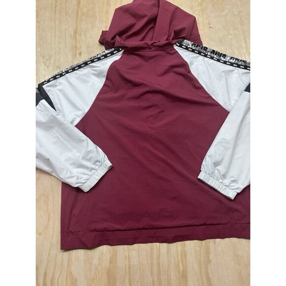 Victoria's Secret PINK Campus Anorak Sequin Jacket M L Dog Logo Y2K Burgundy - Picture 8 of 12